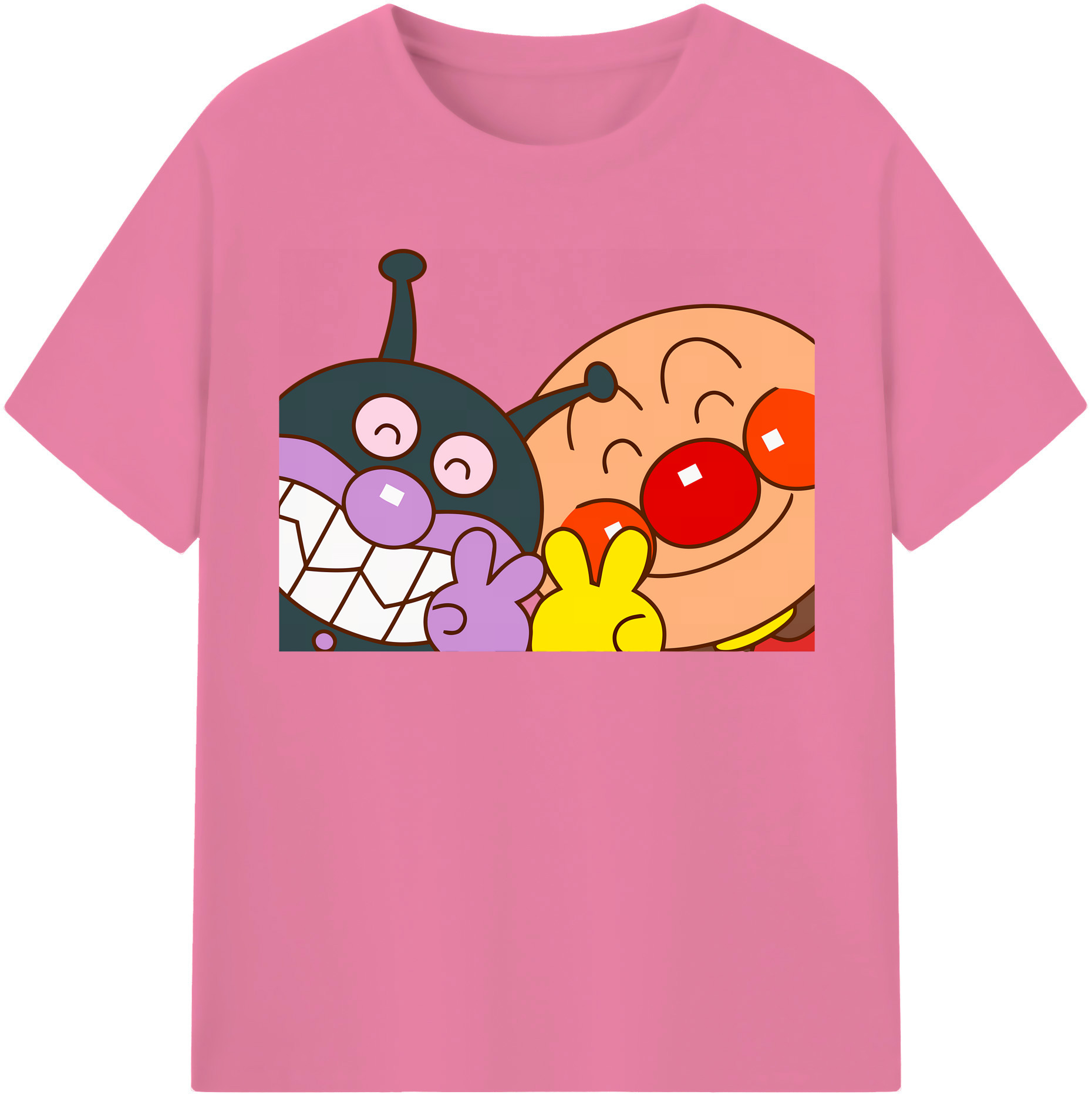 （画像用） アンパンマン Anpanman 綿100％半袖Tシャツ（フロントプリント）